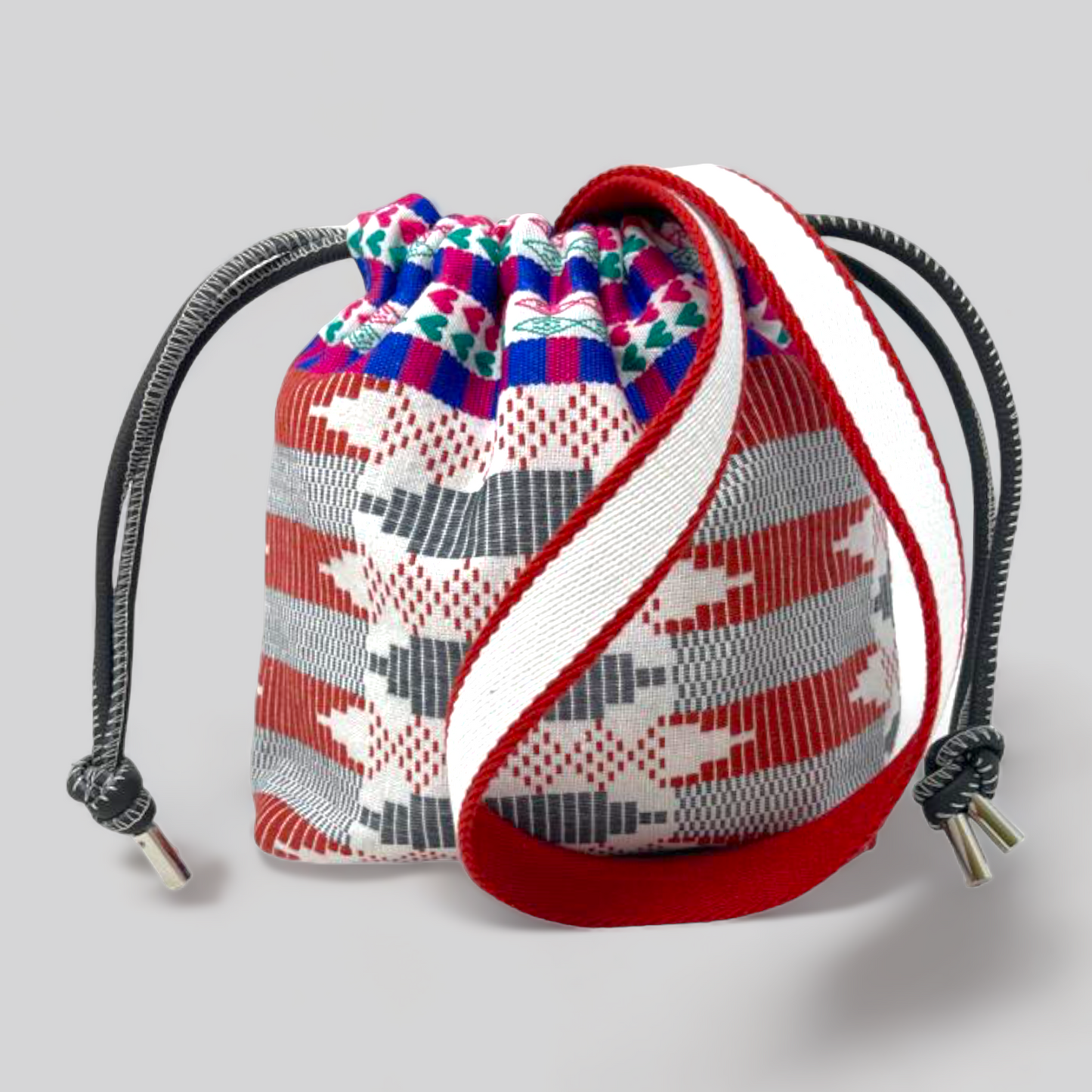 Kente Bag White Pink Blue