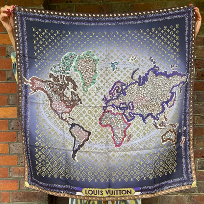 Map of the World Silk Scarf