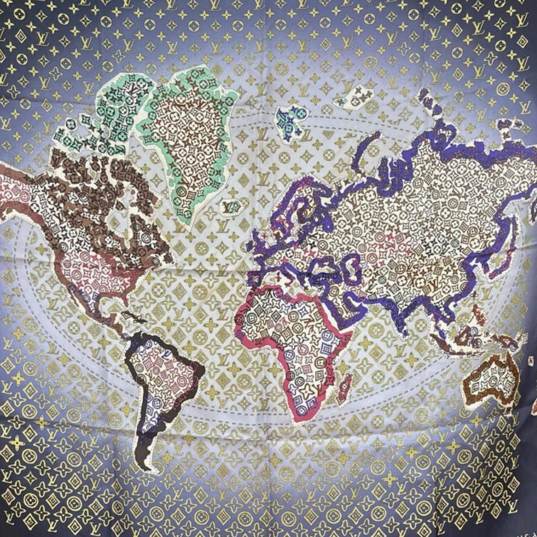 MAP OF THE WORLD Silk Scarf