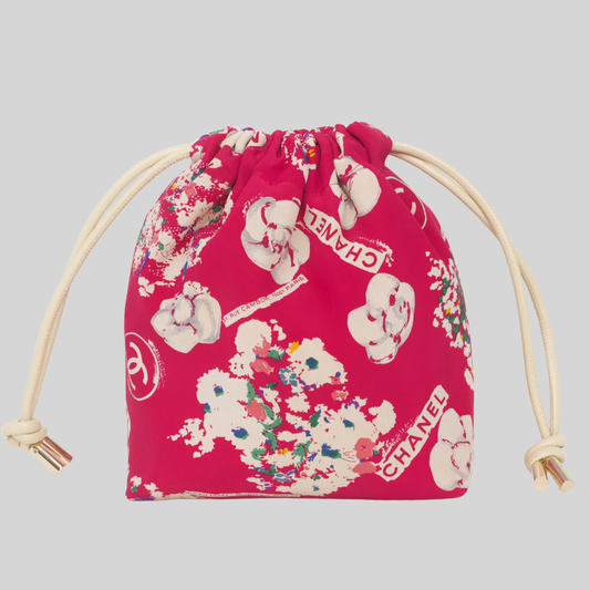 Camellia Fuchsia Silk Bag