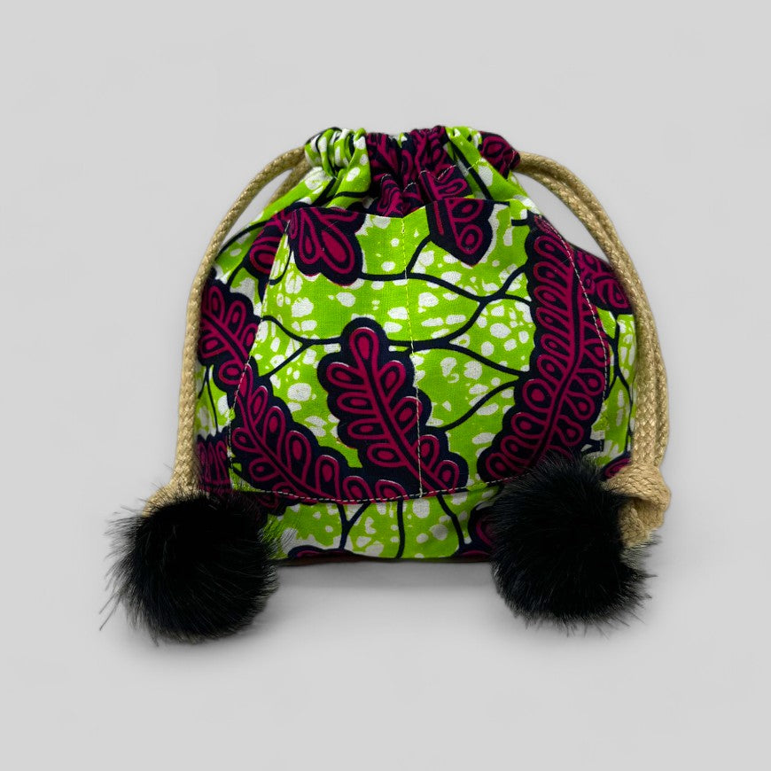 Tropical Flower African Print Pom-Pom