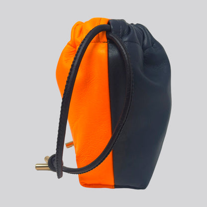 Mini Leather Two-Tone Orange/Black Bag