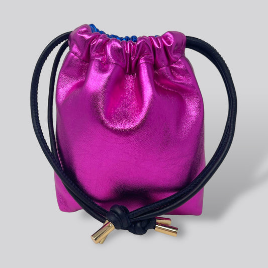 Mini Metallic 2 Tone Blue / Pink Leather Bag