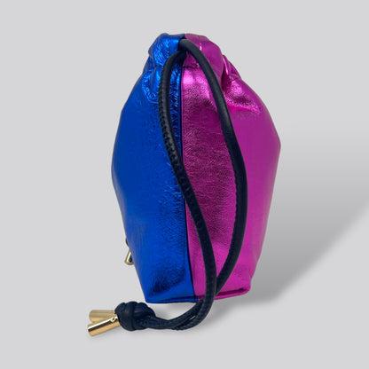 Mini Metallic 2 Tone Blue / Pink Leather Bag