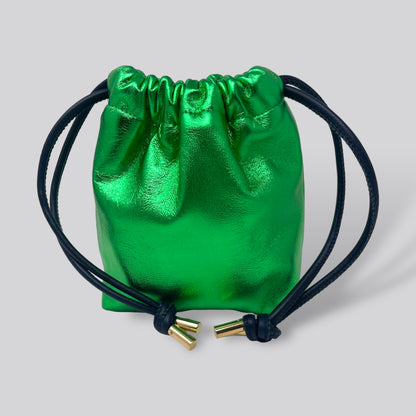 Mini Metallic Emerald Leather Bag