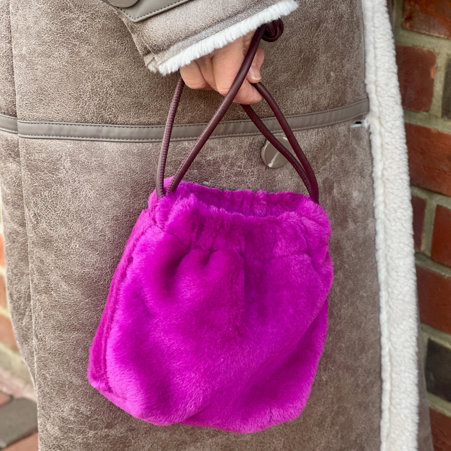 Super Mini Shearling Fuschia