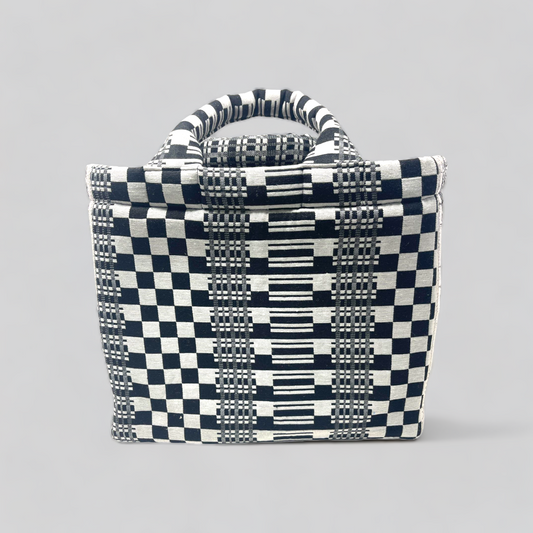 Black and White Kente Tote