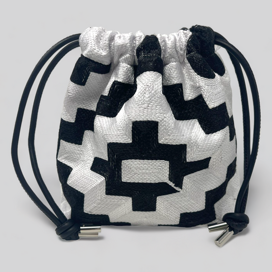 Kente Bag Black White Zig Zag Mini