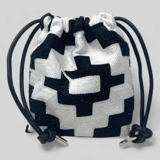 Kente Bag Black White Zig Zag Mini