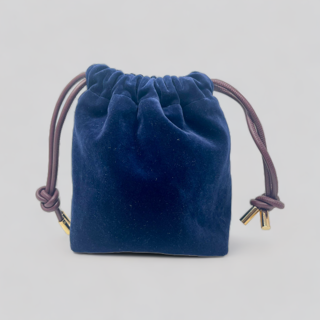 Mini Navy Velvet Bag