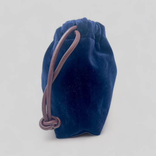 Mini Navy Velvet Bag