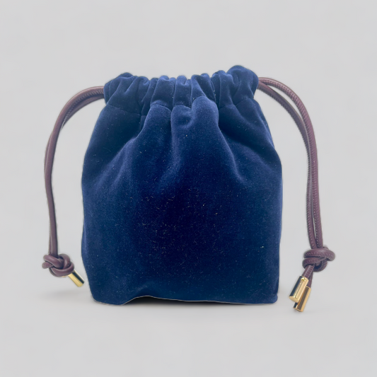 Mini Navy Velvet Bag