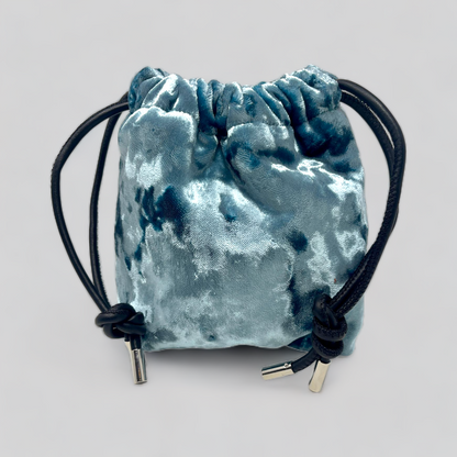Mini Light Blue Crushed Velvet Bag