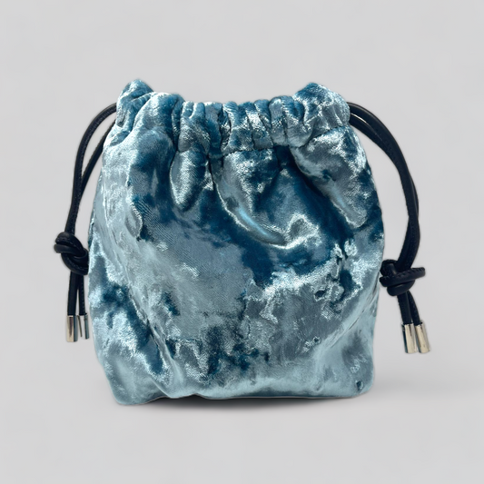 Regular Light Blue Crushed Velvet Bag