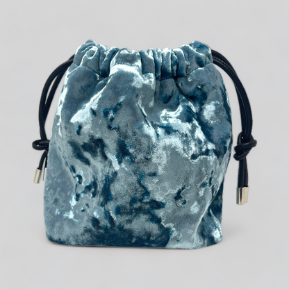 Regular Light Blue Crushed Velvet Bag