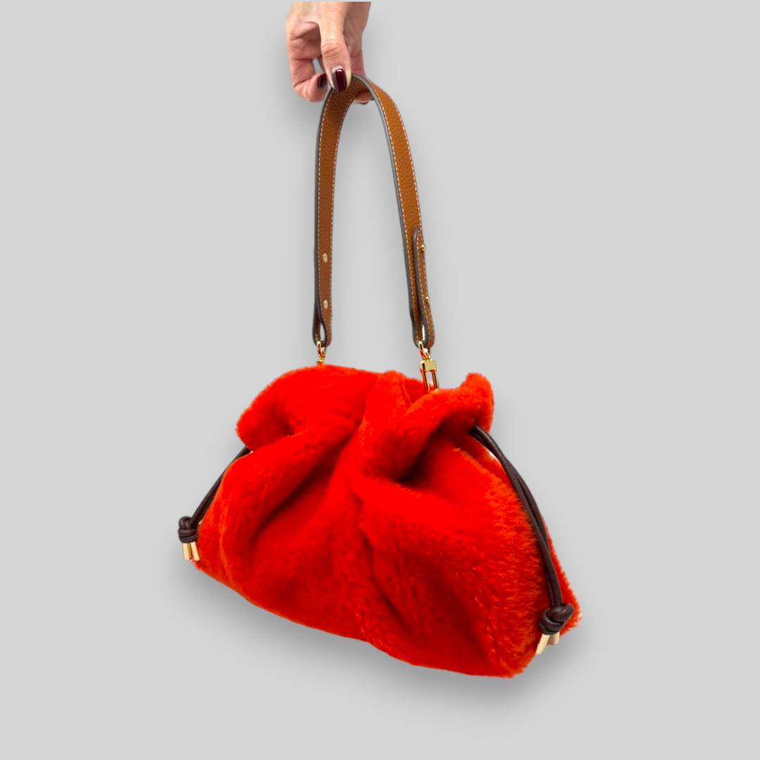 Red Shearling Shoulder Bag - NEW GEN