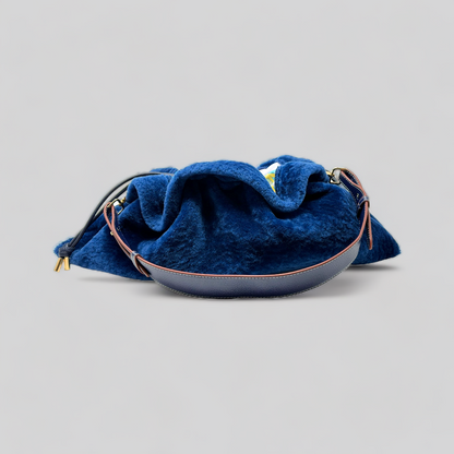 Electric Blue Shearling Shoulder Bag - NEW GEN