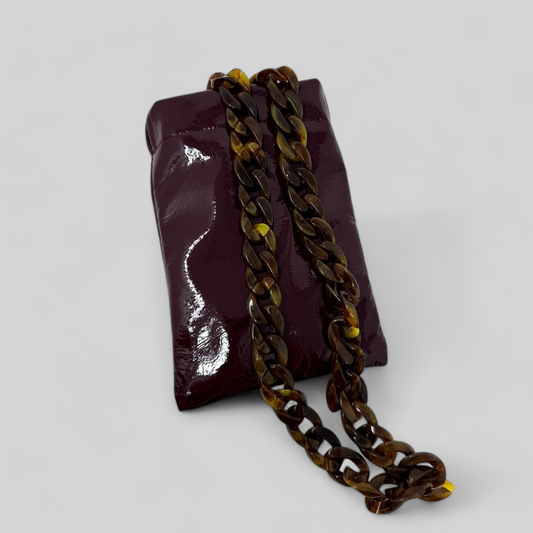 Burgundy Patent Phone Bag