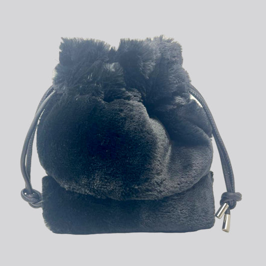 Large Black Faux Fur Bag
