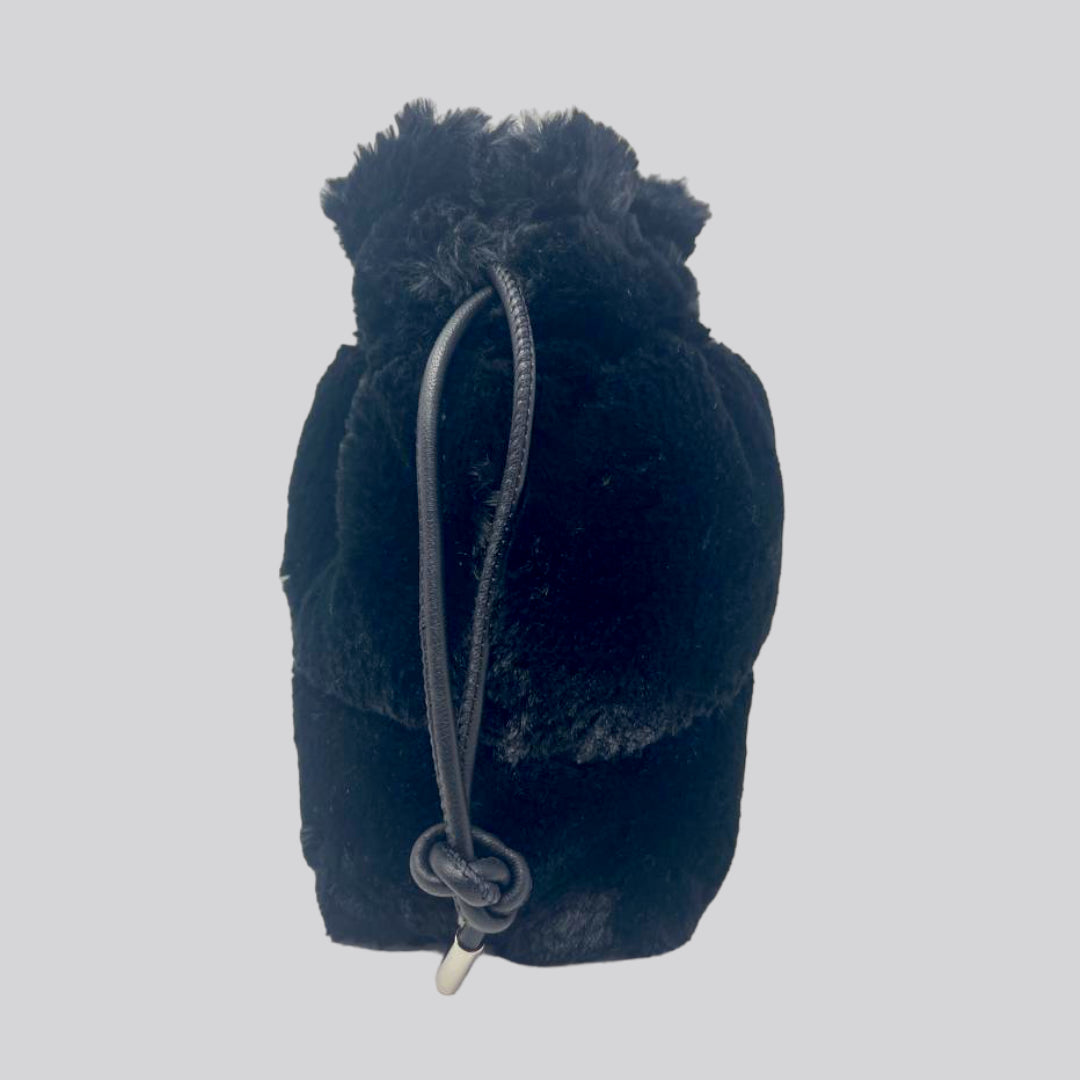 Large Black Faux Fur Bag