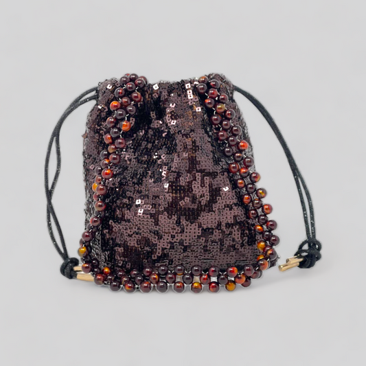 Brown Sequin Mini Bag