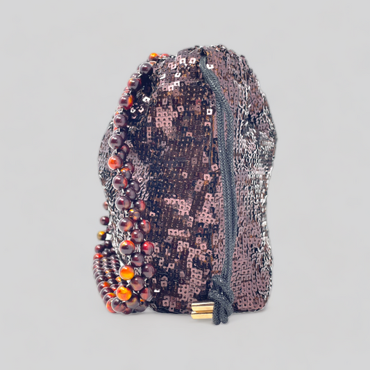 Brown Sequin Mini Bag