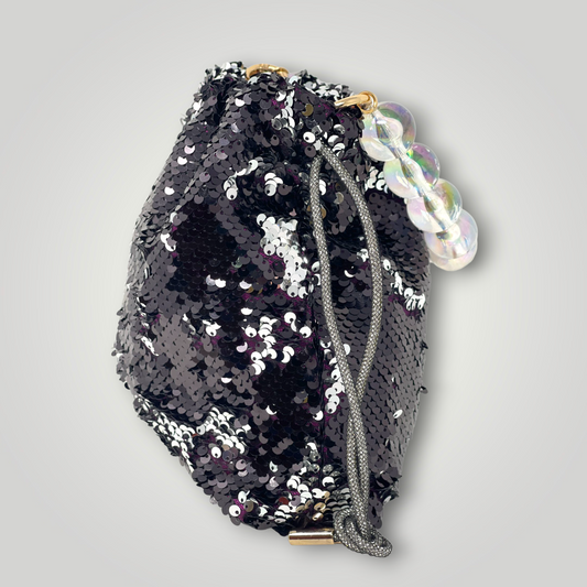Silvery-Black Sequin Bag