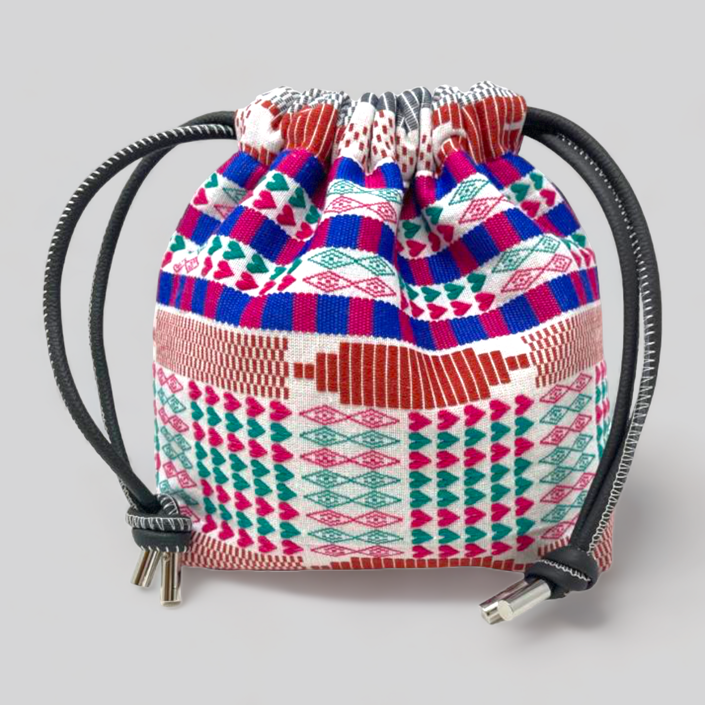 Kente Bag White Pink Blue
