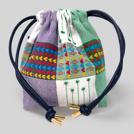 Kente Bag Purple Green White