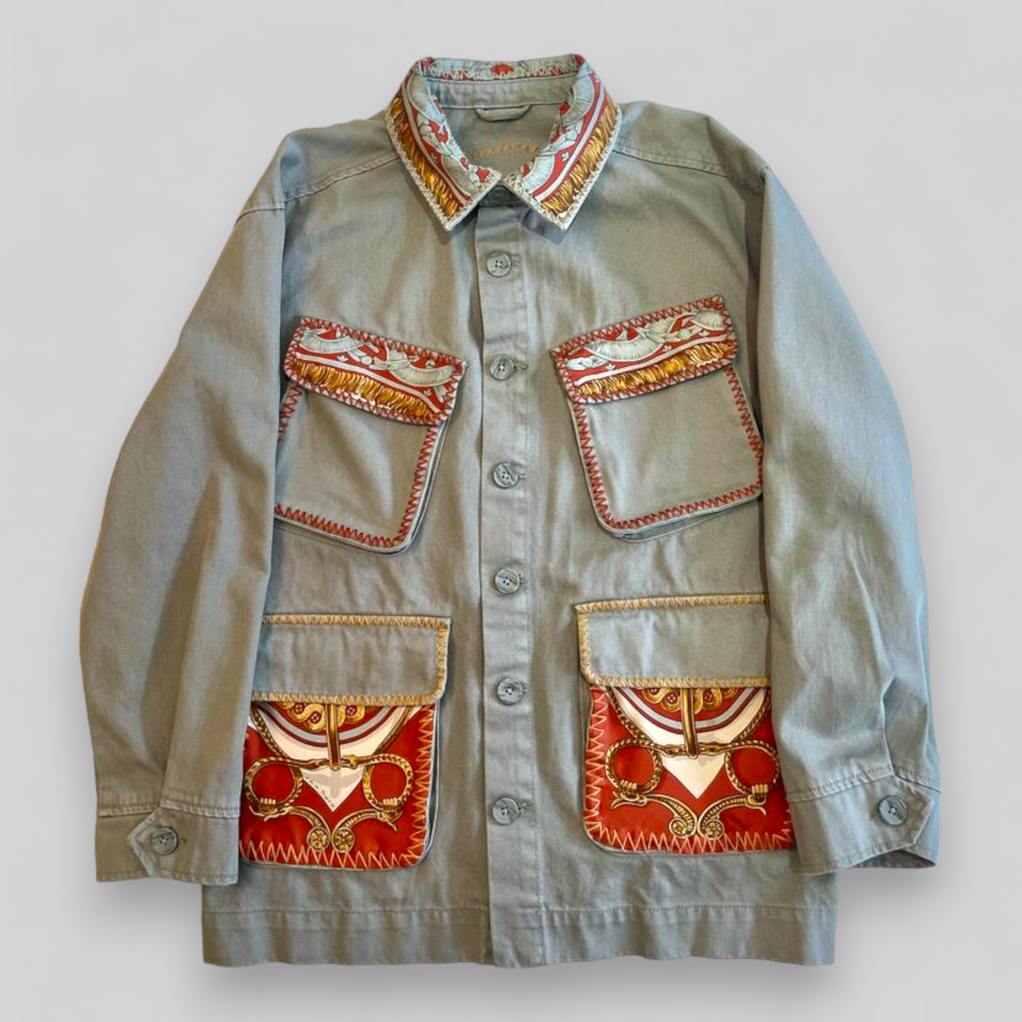 Faded Military Denim Jacket