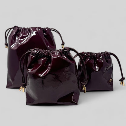 Burgundy Patent Leather Bags 3 SIZES