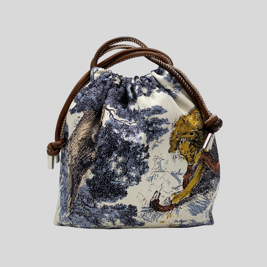 Navy and White Animal Print