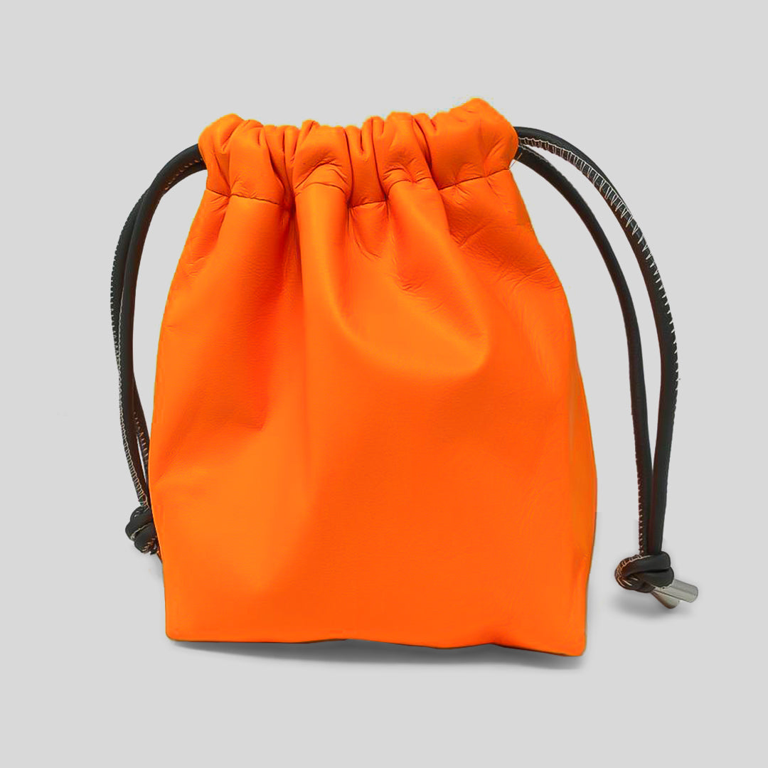 orange neon leather bag