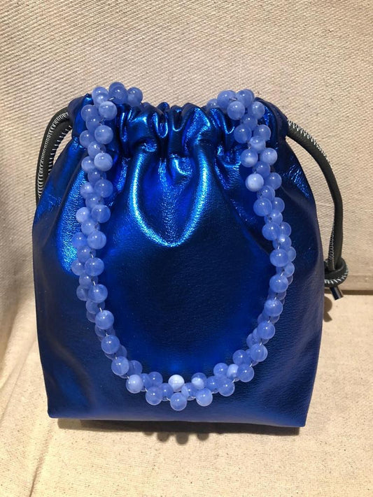 Metallic Blue Leather