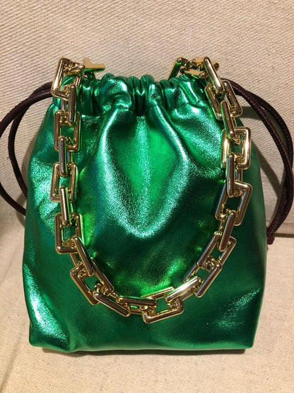 Metallic Green Leather