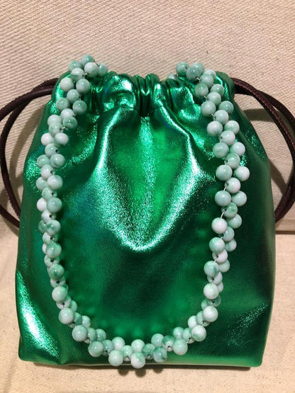 Metallic Green Leather