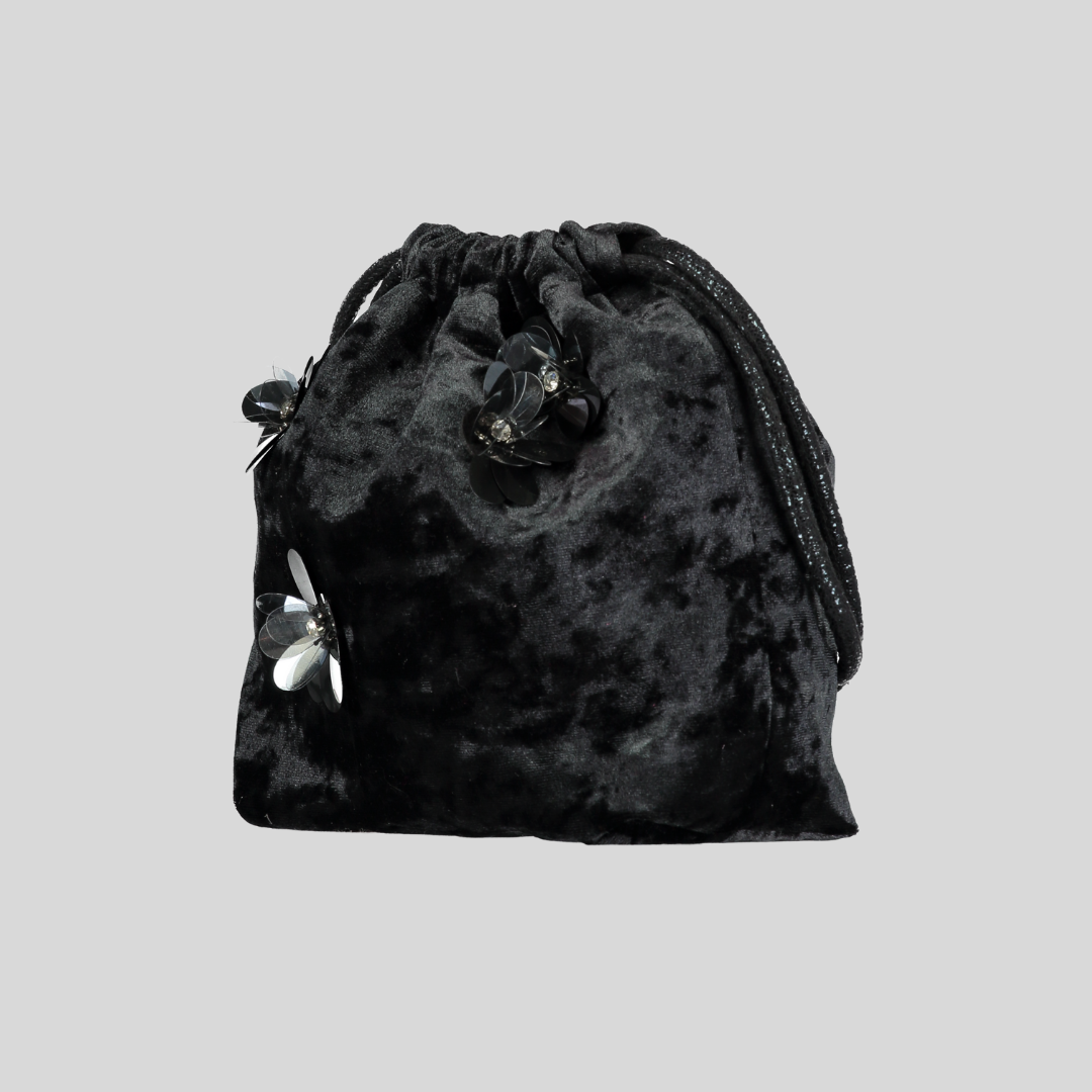 Black Crushed Velvet Prettysac