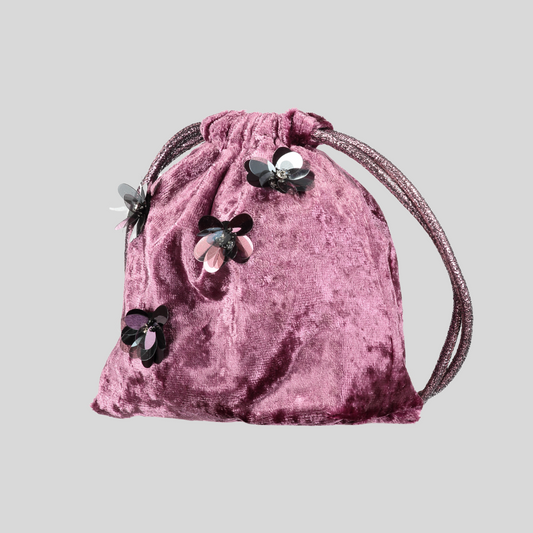Mauve Crushed Velvet Prettysac