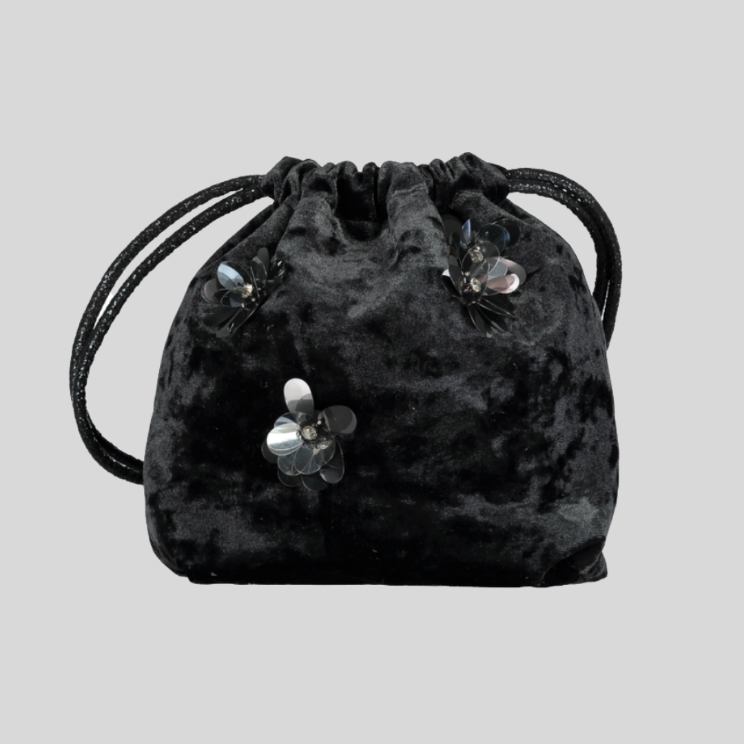 Black Crushed Velvet Prettysac