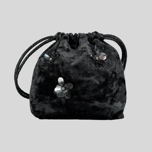 Black Crushed Velvet Prettysac