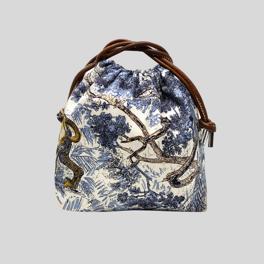 Navy and White Animal Print