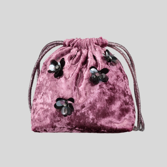 Mauve Crushed Velvet Prettysac